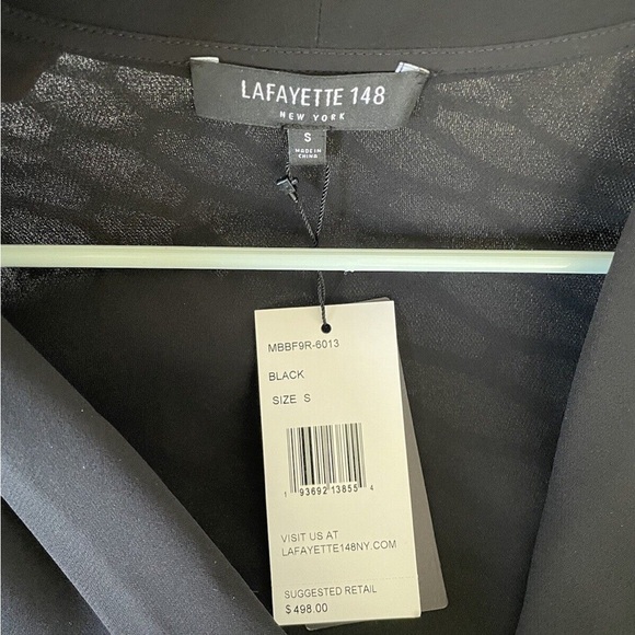 Lafayette 148 Carita Blouse Silk Black Size Small - Picture 7 of 7